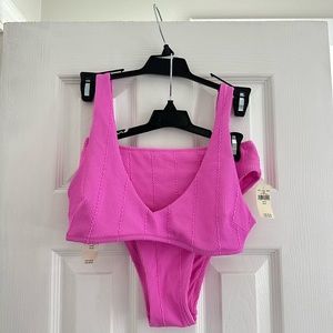 Aerie Swim set (v-neck bikini top and high cut cheeky bottoms)